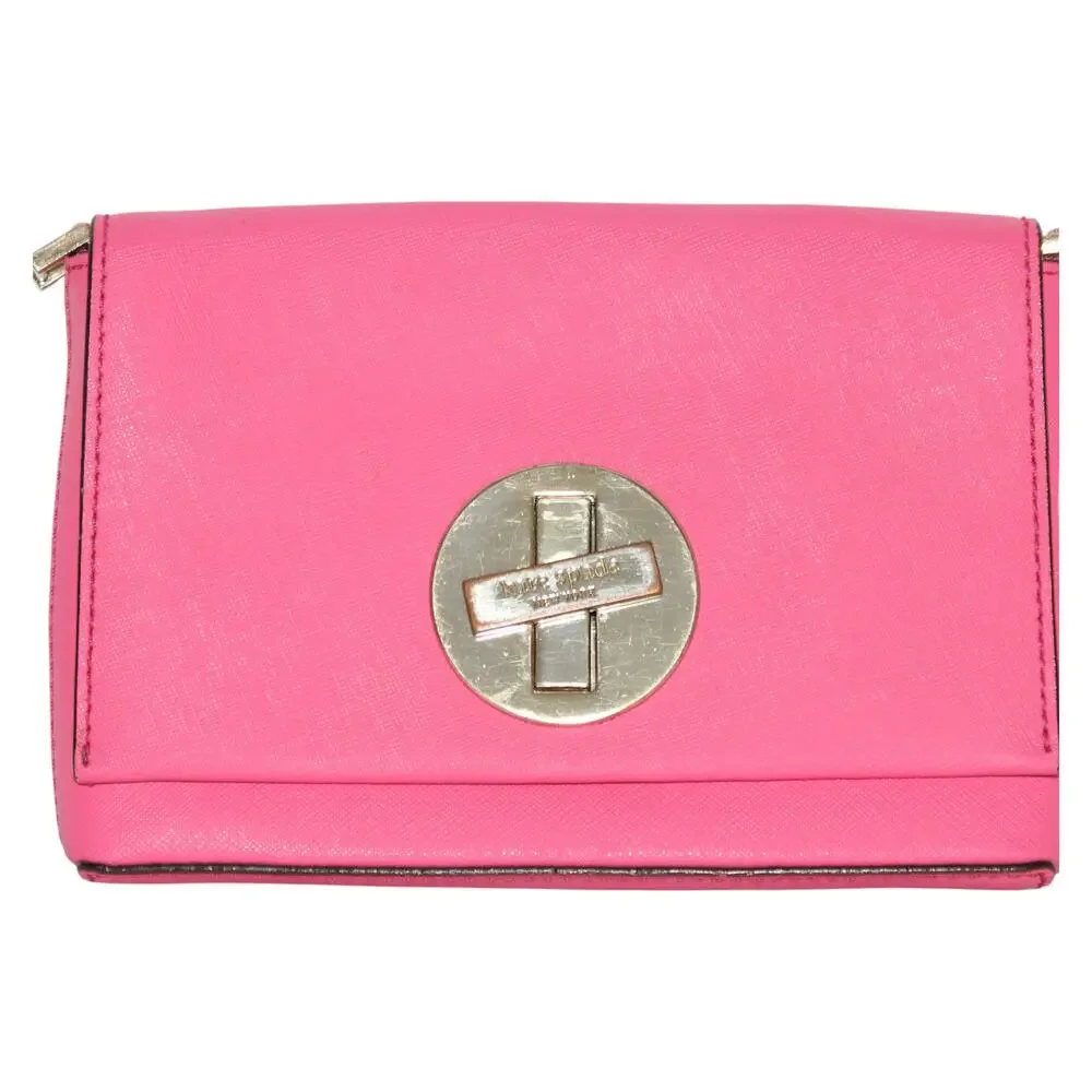 Kate Spade Pink Leather Gold Turn Lock Mini Bag